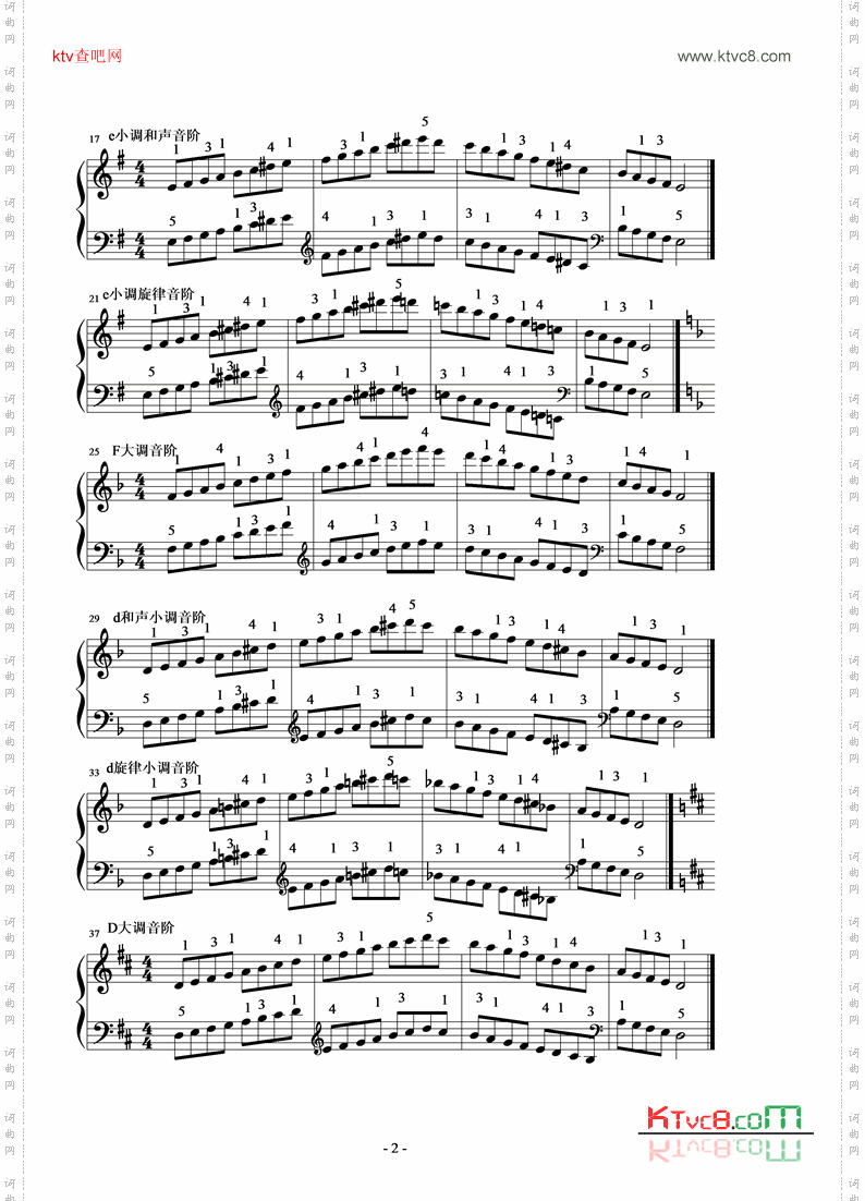 大调与小调的音阶