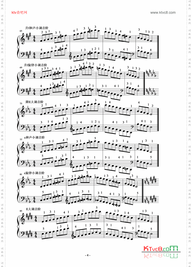 大调与小调的音阶