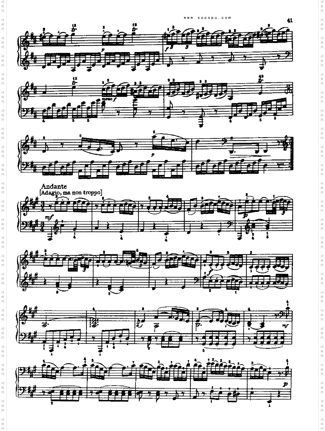 奏鸣曲五1767键盘类钢琴