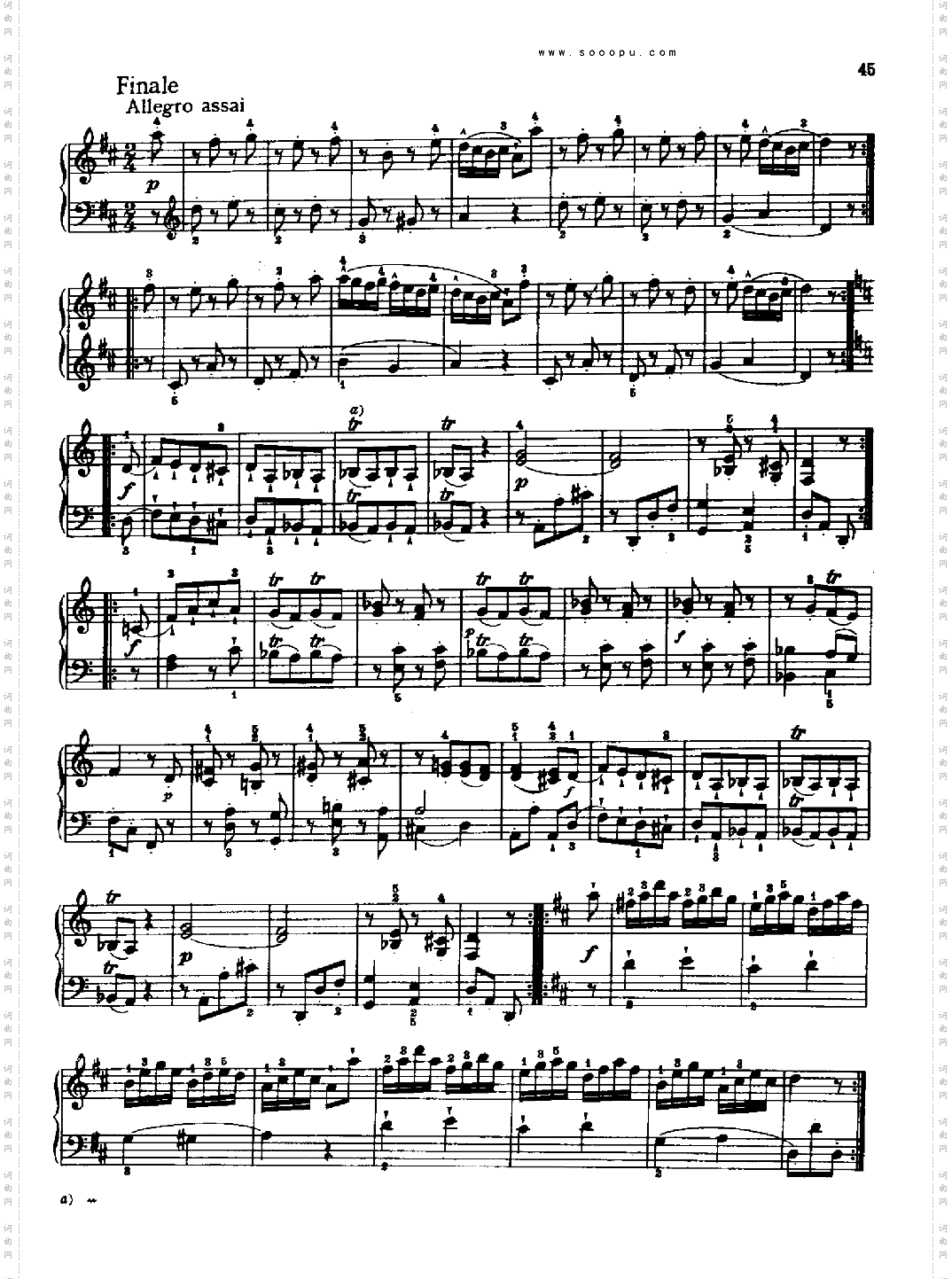 奏鸣曲五1767键盘类钢琴