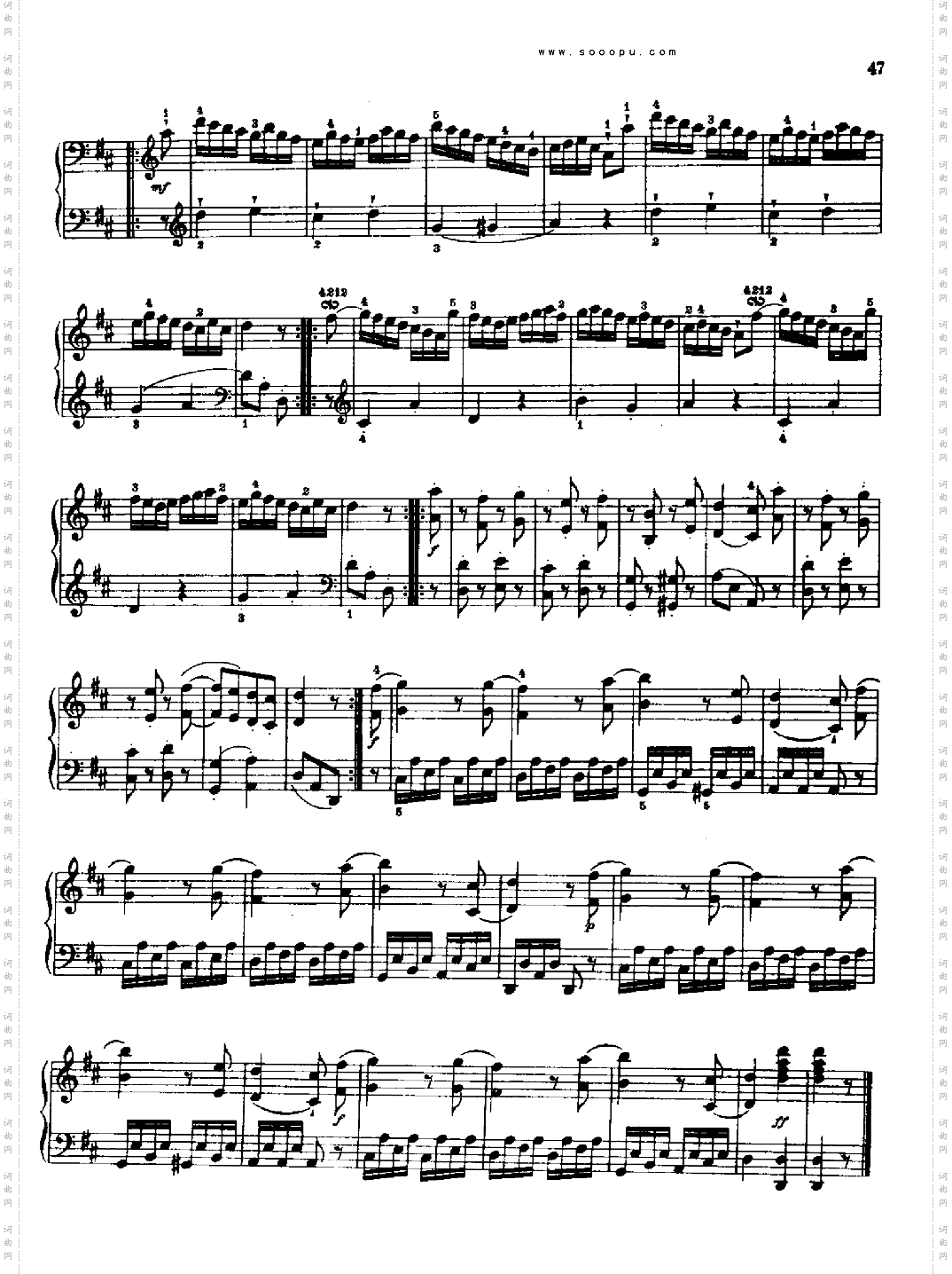奏鸣曲五1767键盘类钢琴