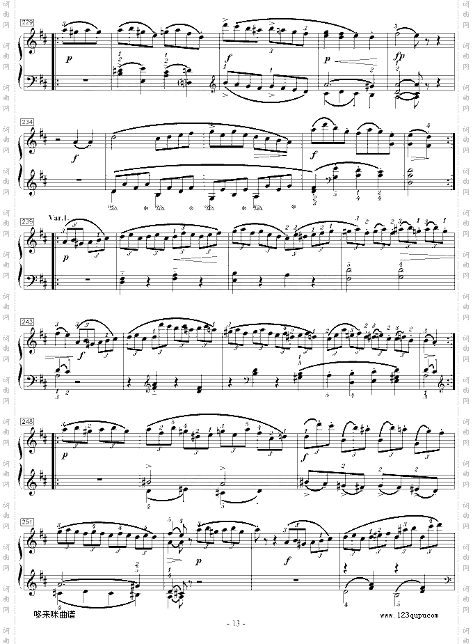 莫扎特D大调钢琴奏鸣曲K.284-莫扎特