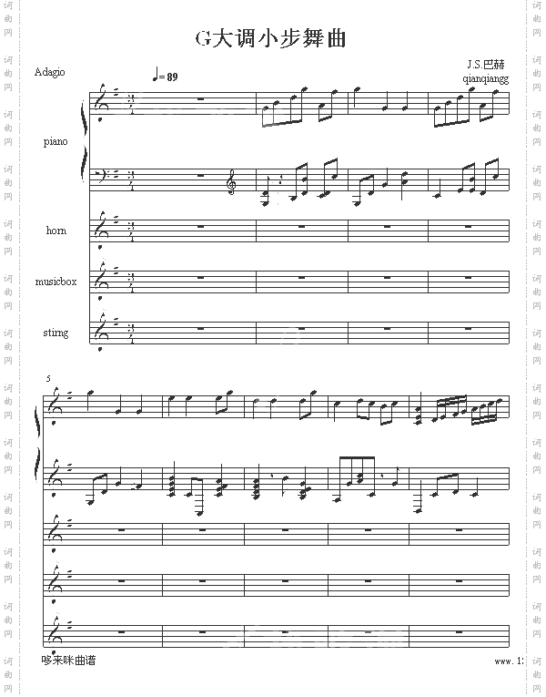 G大调小步舞曲-巴赫