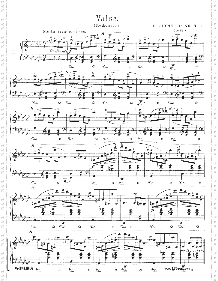 降G大调圆舞曲作品70NO.1-肖邦