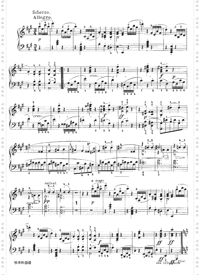 A大调第二钢琴奏鸣曲-贝多芬