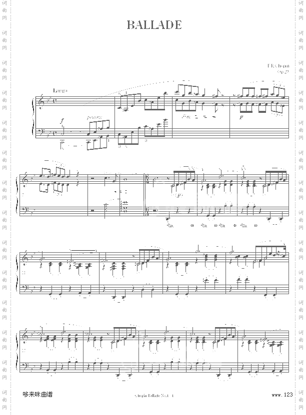 第一叙事曲-BalladeNo.1-肖邦