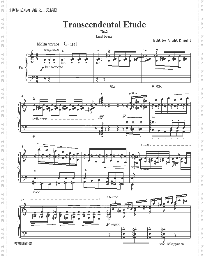 李斯特超凡练习曲第二首-李斯特