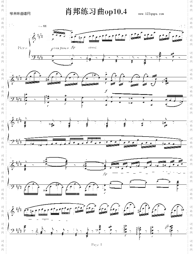 肖邦练习曲op10.4-肖邦