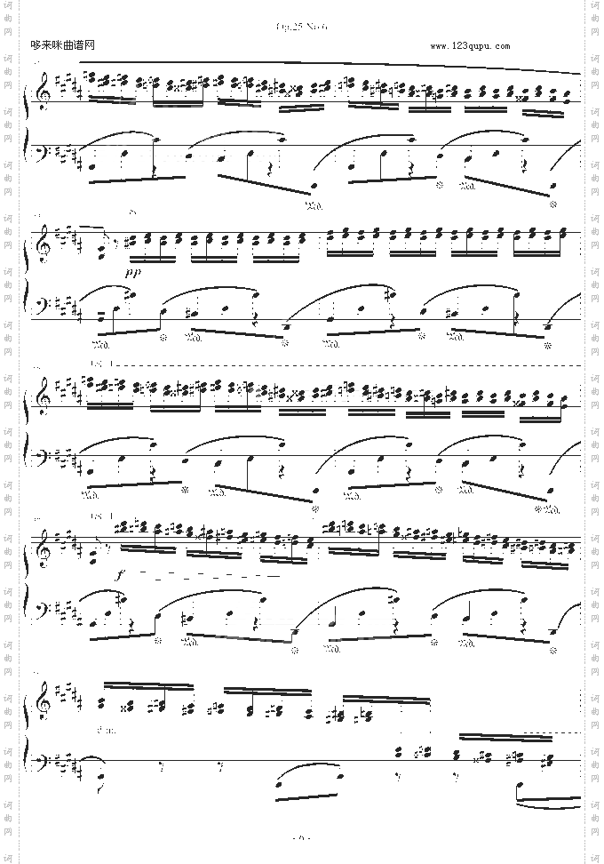 肖邦练习曲Op.25No.6-肖邦