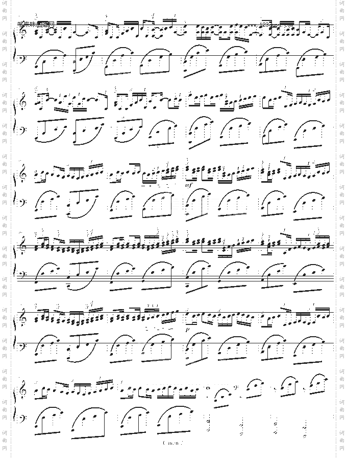 卡农-GeorgeWinston版附指法-帕赫贝尔-Pachelbel