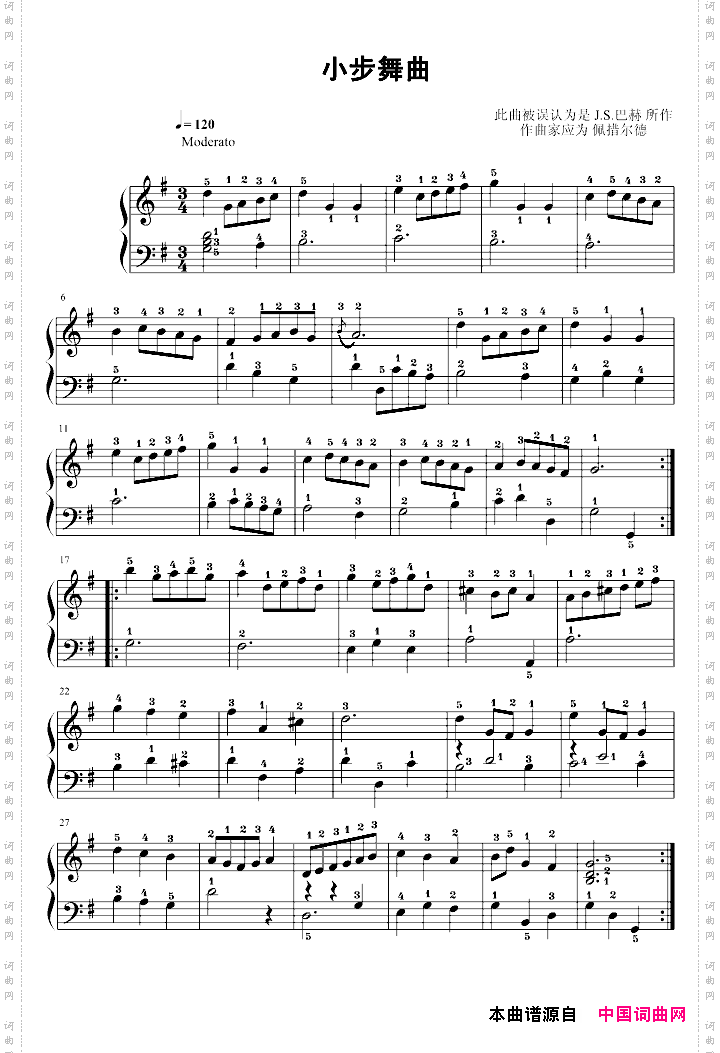 小步舞曲G大调