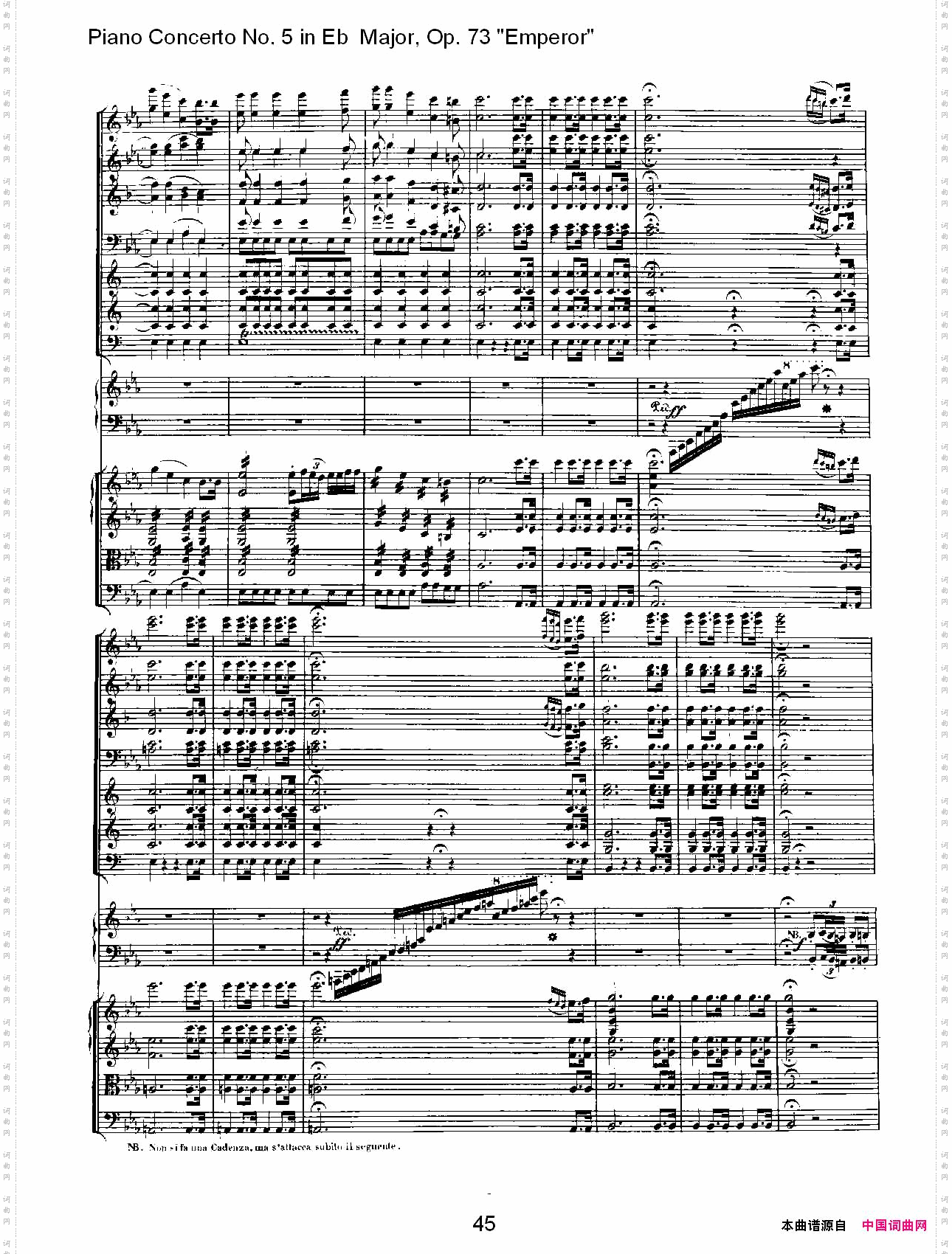 Eb大调钢琴第五协奏曲Op.73“皇帝”第一乐章二