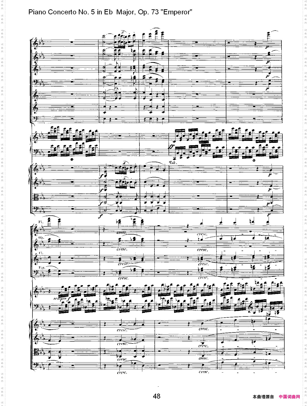 Eb大调钢琴第五协奏曲Op.73“皇帝”第一乐章二