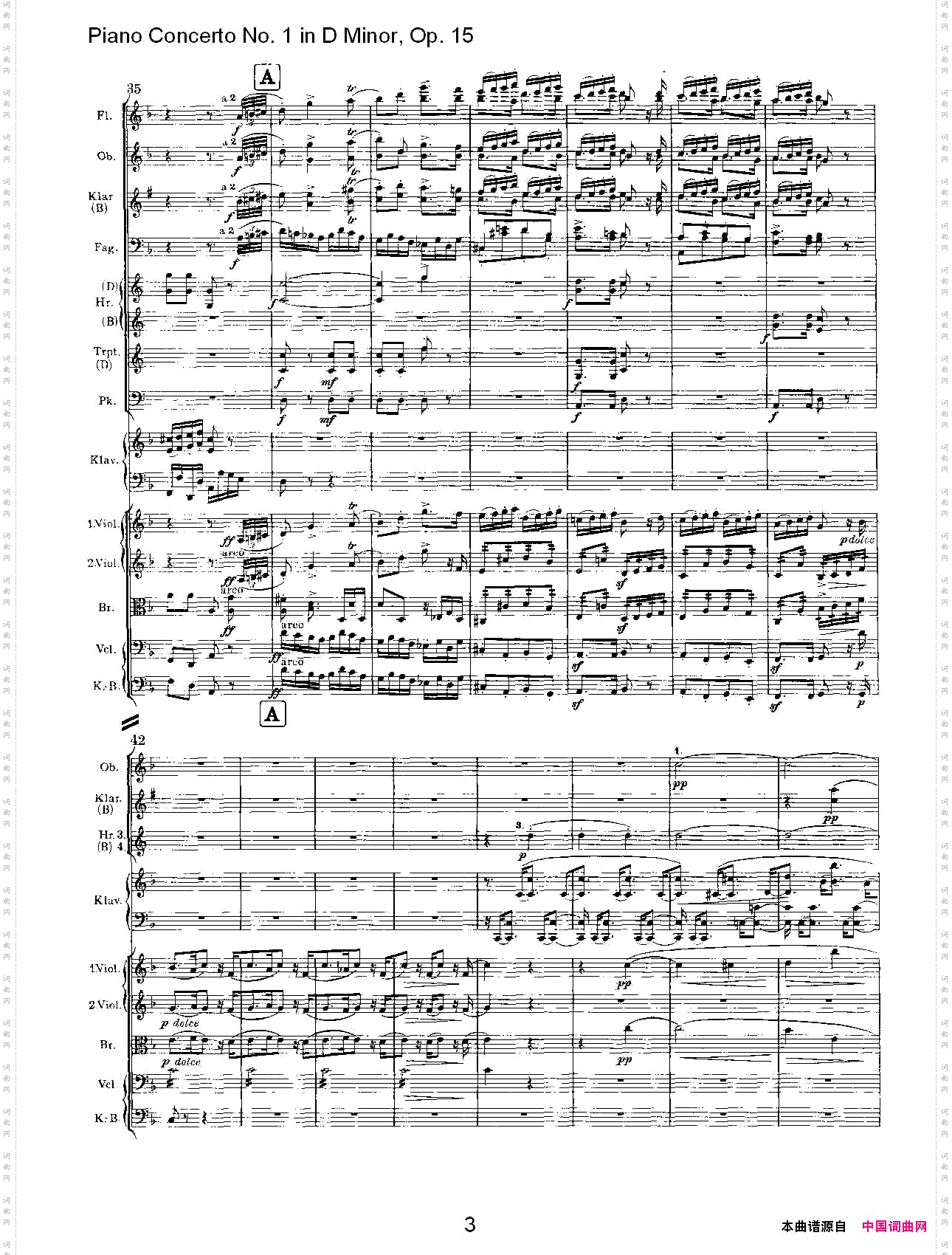 D小调钢琴第一协奏曲,Op.15第三乐章一