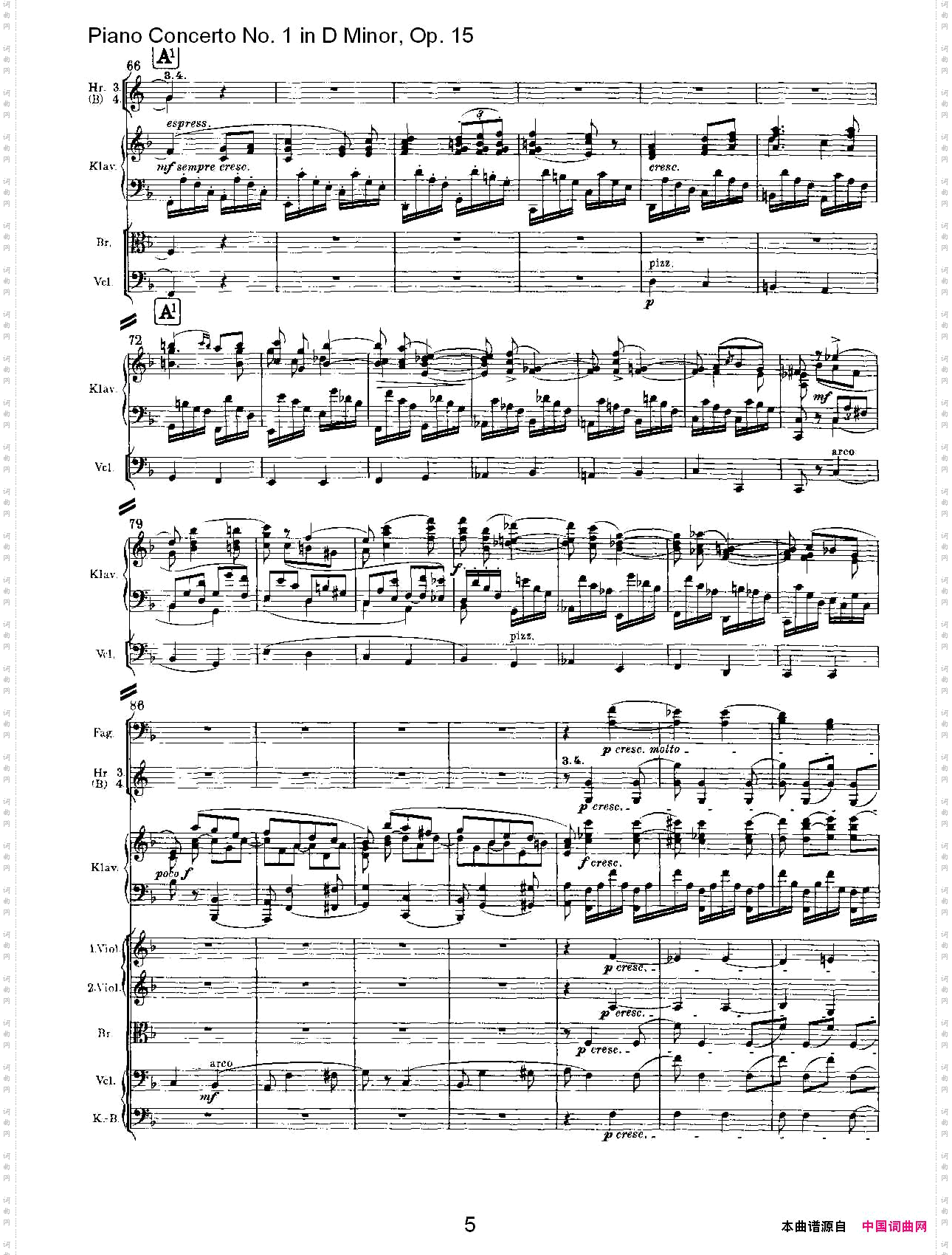 D小调钢琴第一协奏曲,Op.15第三乐章一