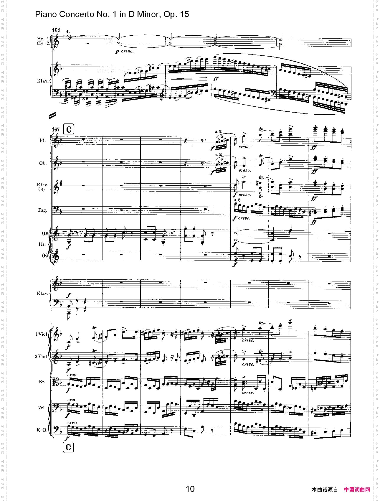 D小调钢琴第一协奏曲,Op.15第三乐章一