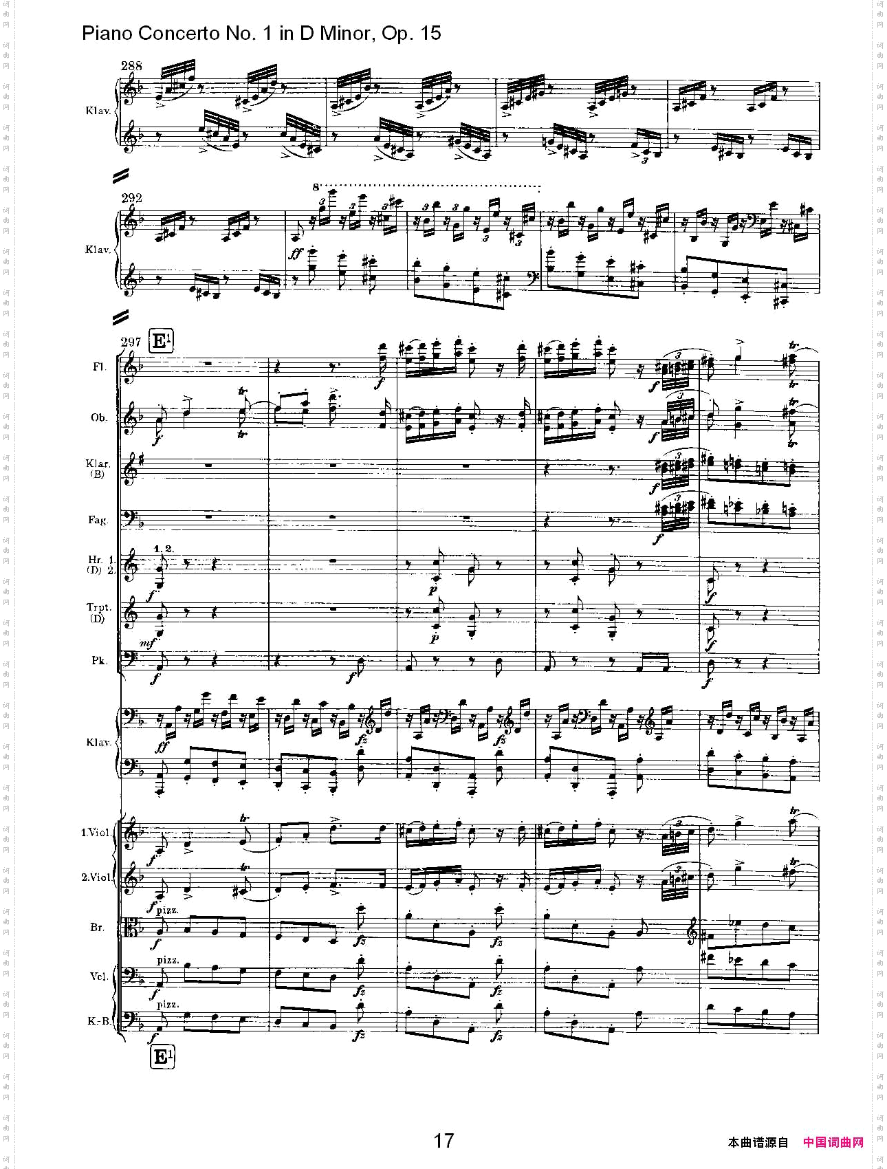 D小调钢琴第一协奏曲,Op.15第三乐章一