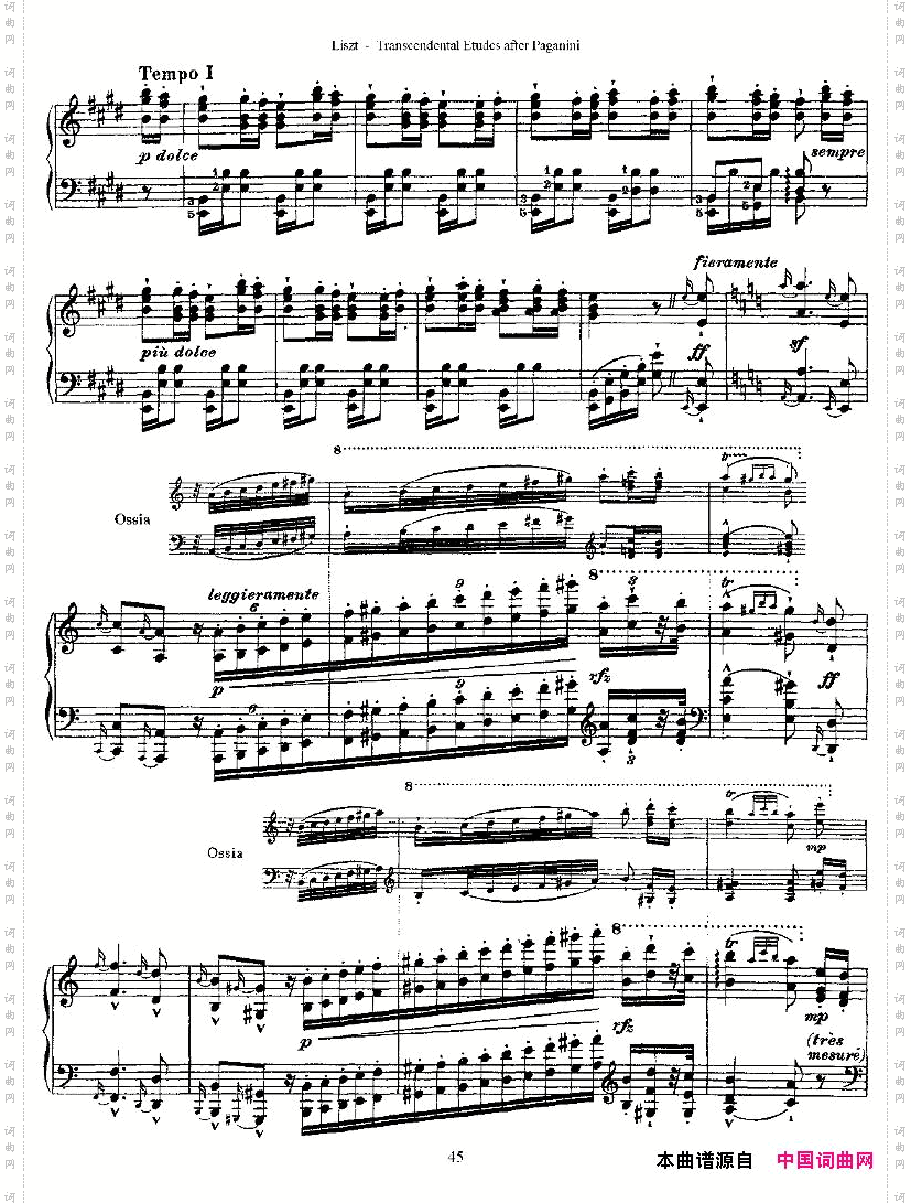 李斯特六首帕格尼尼练习曲之五