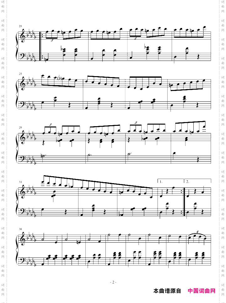 降D大调华丽圆舞曲小狗圆舞曲