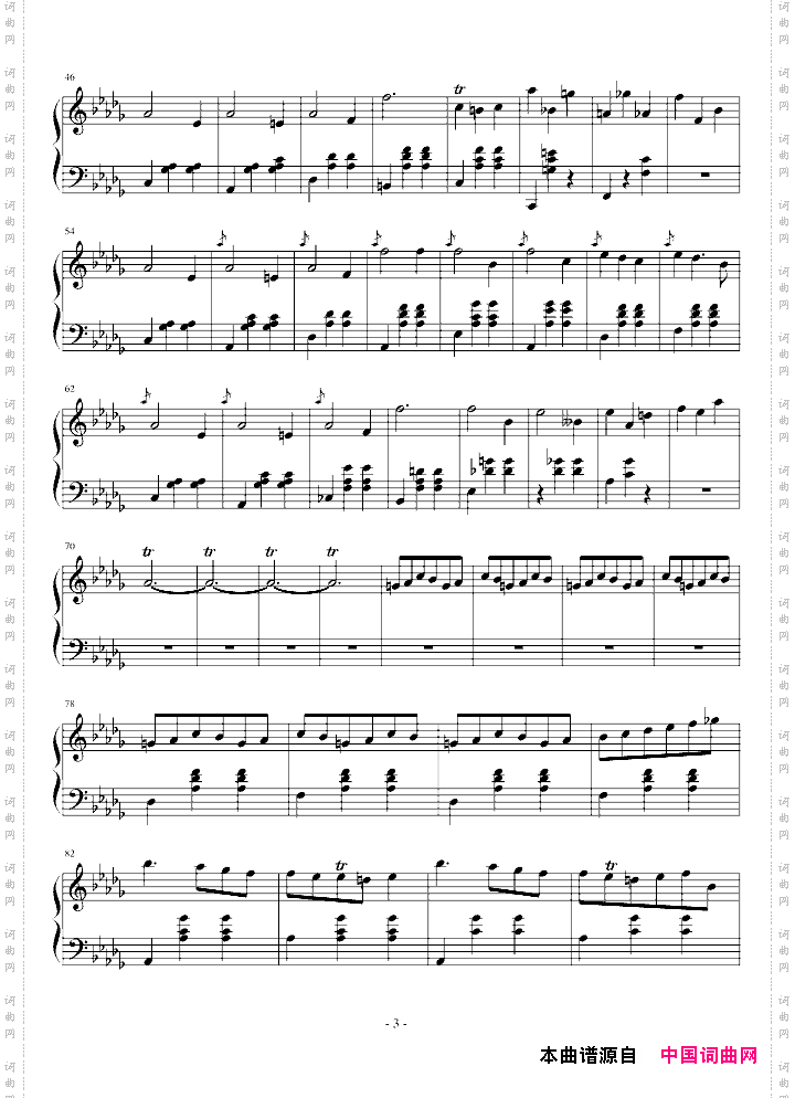 降D大调华丽圆舞曲小狗圆舞曲