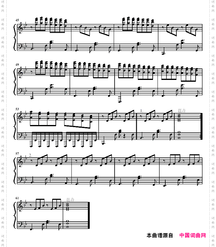 降B大调钢琴曲