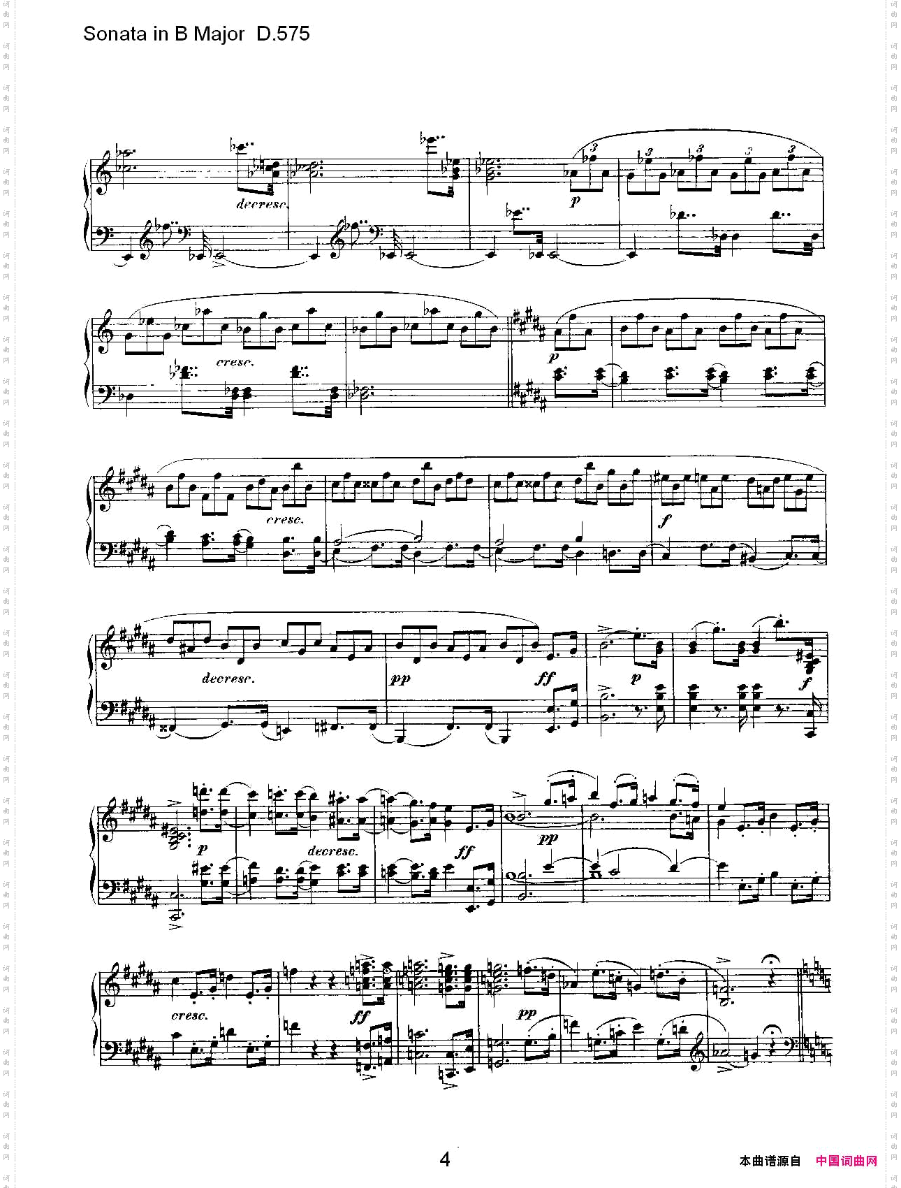 SonatainBMajorD.575B大调奏鸣曲D.575