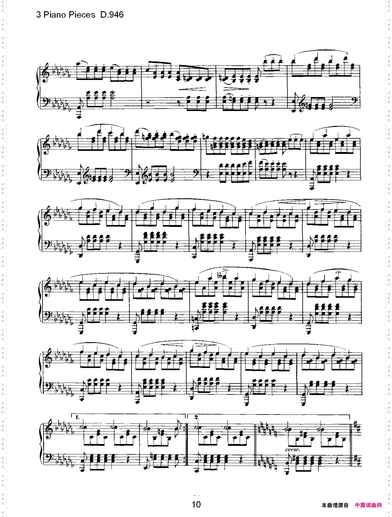 3PianoPiecesD.946钢琴三联奏D.946