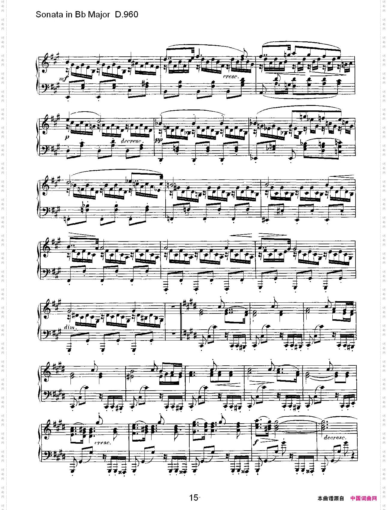 SonatainBbMajorD.960Bb大调奏鸣曲D.960