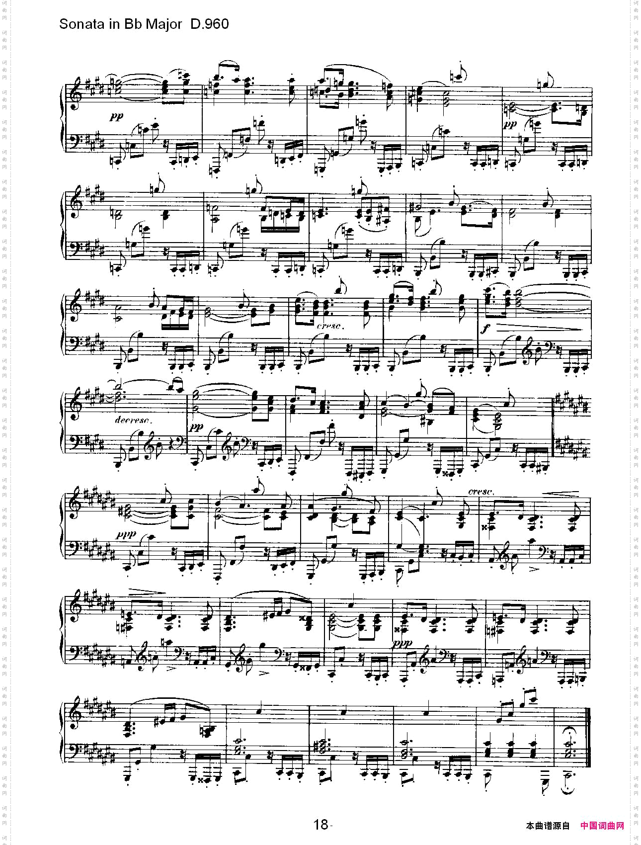 SonatainBbMajorD.960Bb大调奏鸣曲D.960