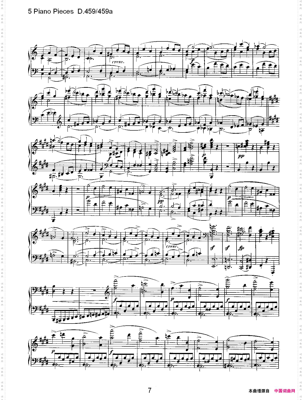 5PianoPiecesD.459/459a钢琴五联奏D.459/459a