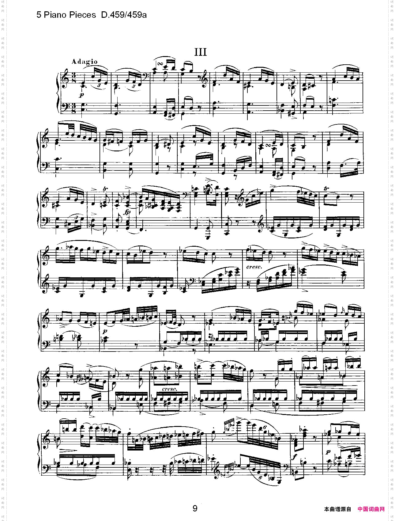 5PianoPiecesD.459/459a钢琴五联奏D.459/459a