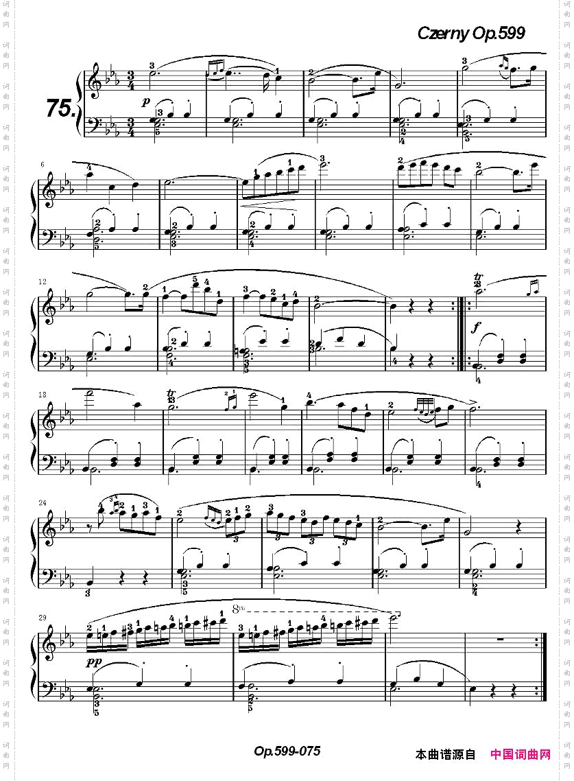 《车尔尼练习曲》OP.599之071-080