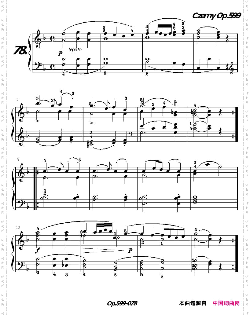 《车尔尼练习曲》OP.599之071-080