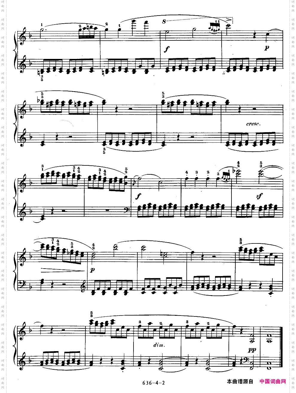 《车尔尼钢琴手指灵巧初步练习曲》OP.636-4