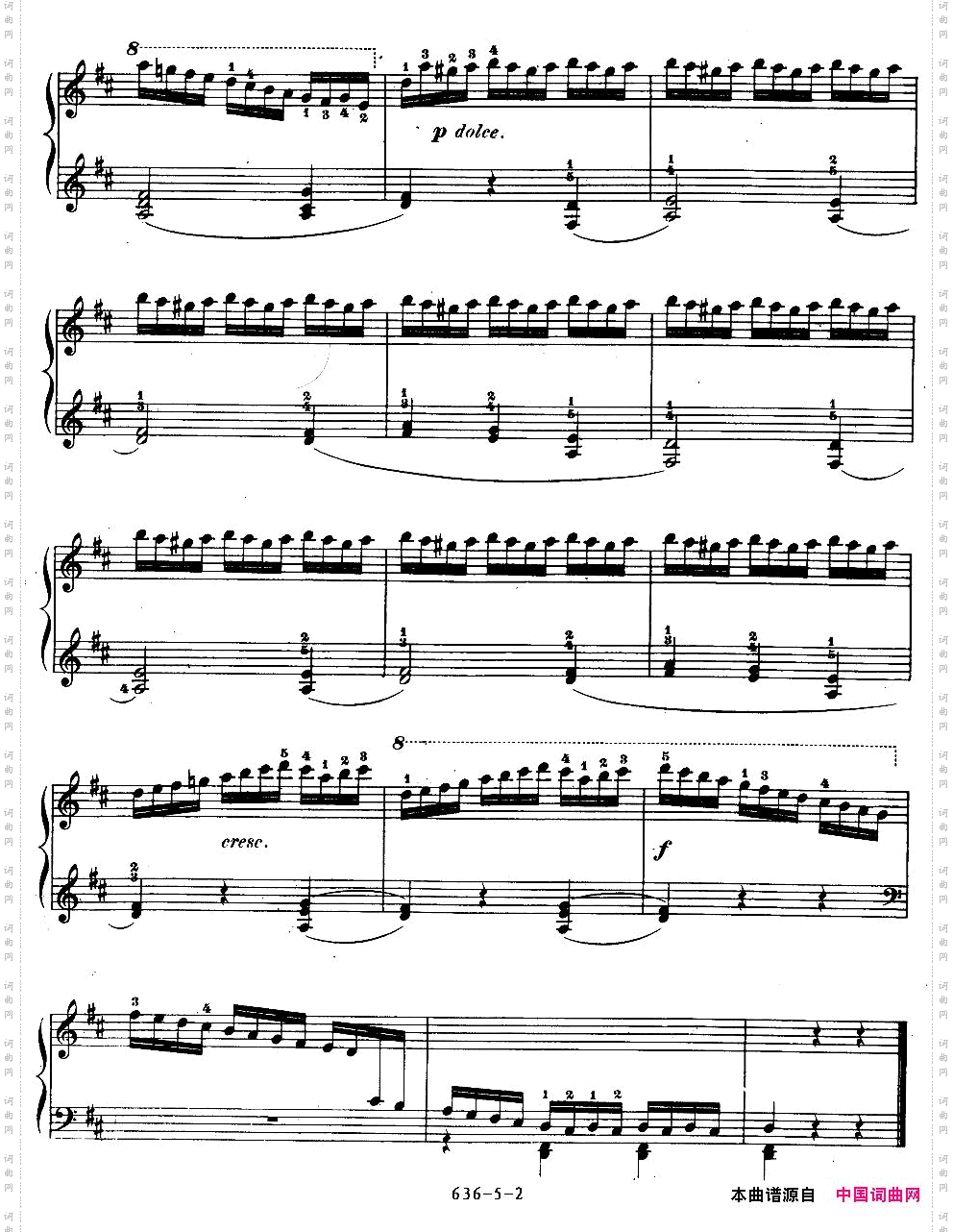 《车尔尼钢琴手指灵巧初步练习曲》OP.636-5