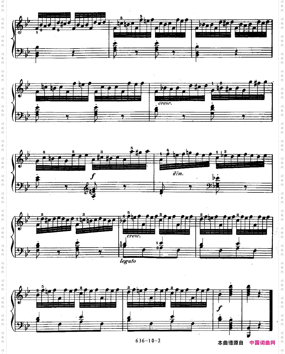 《车尔尼钢琴手指灵巧初步练习曲》OP.636-10