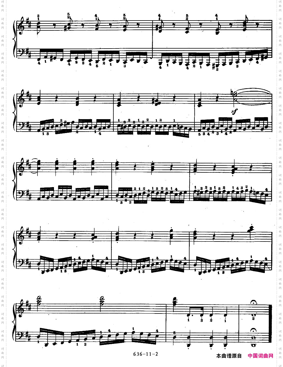 《车尔尼钢琴手指灵巧初步练习曲》OP.636-11