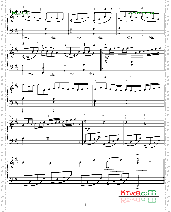 卡农-带指法超简单版-帕赫贝尔-Pachelbel
