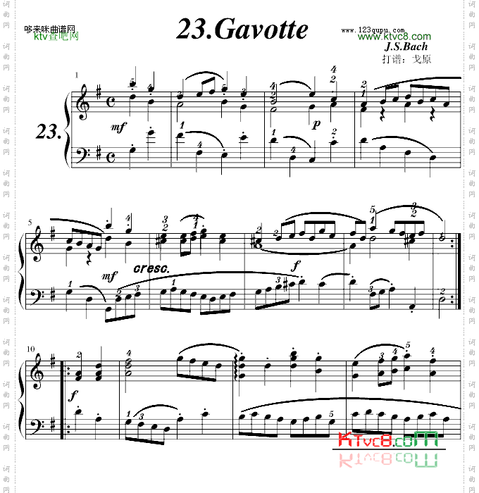 巴赫初步IINo.23Gavotte-巴赫