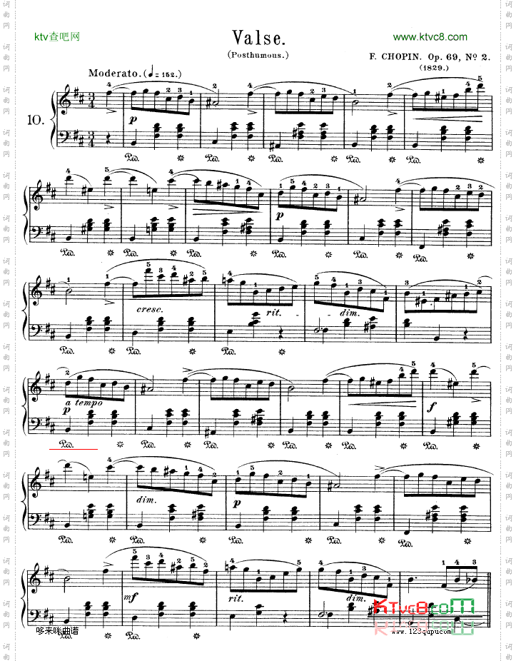 b小调圆舞曲作品69号之2-肖邦