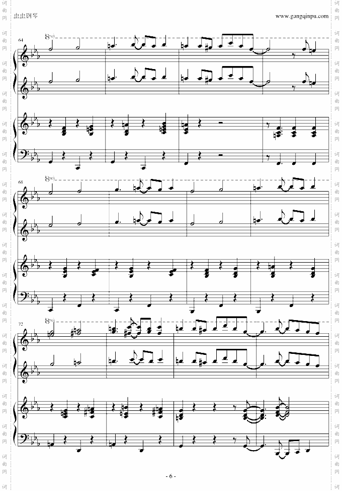 小兔来了爵士插曲，四手联弹-Eb调