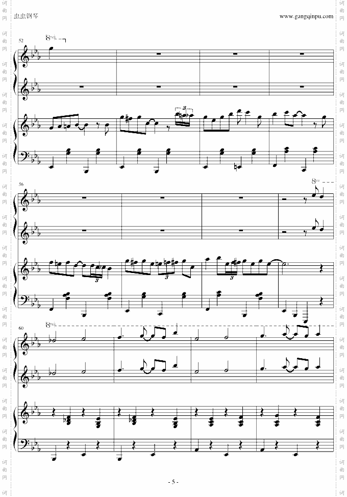 小兔来了爵士插曲，四手联弹-Eb调