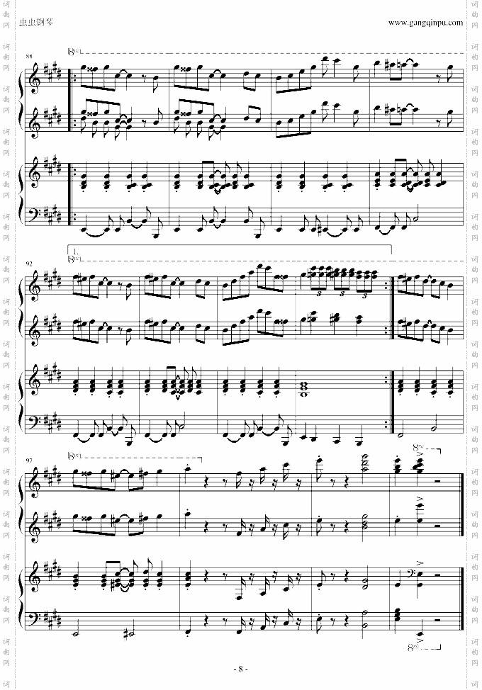 小兔来了爵士插曲，四手联弹-Eb调