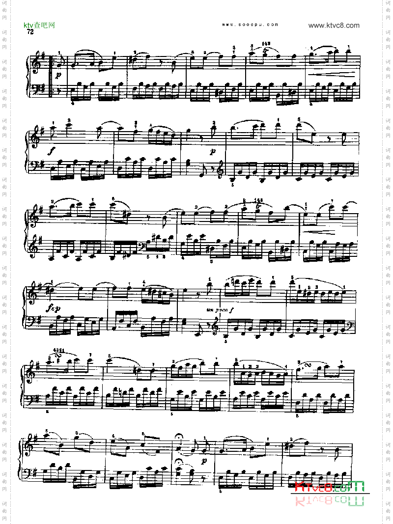 奏鸣曲八1778年出版键盘类钢琴