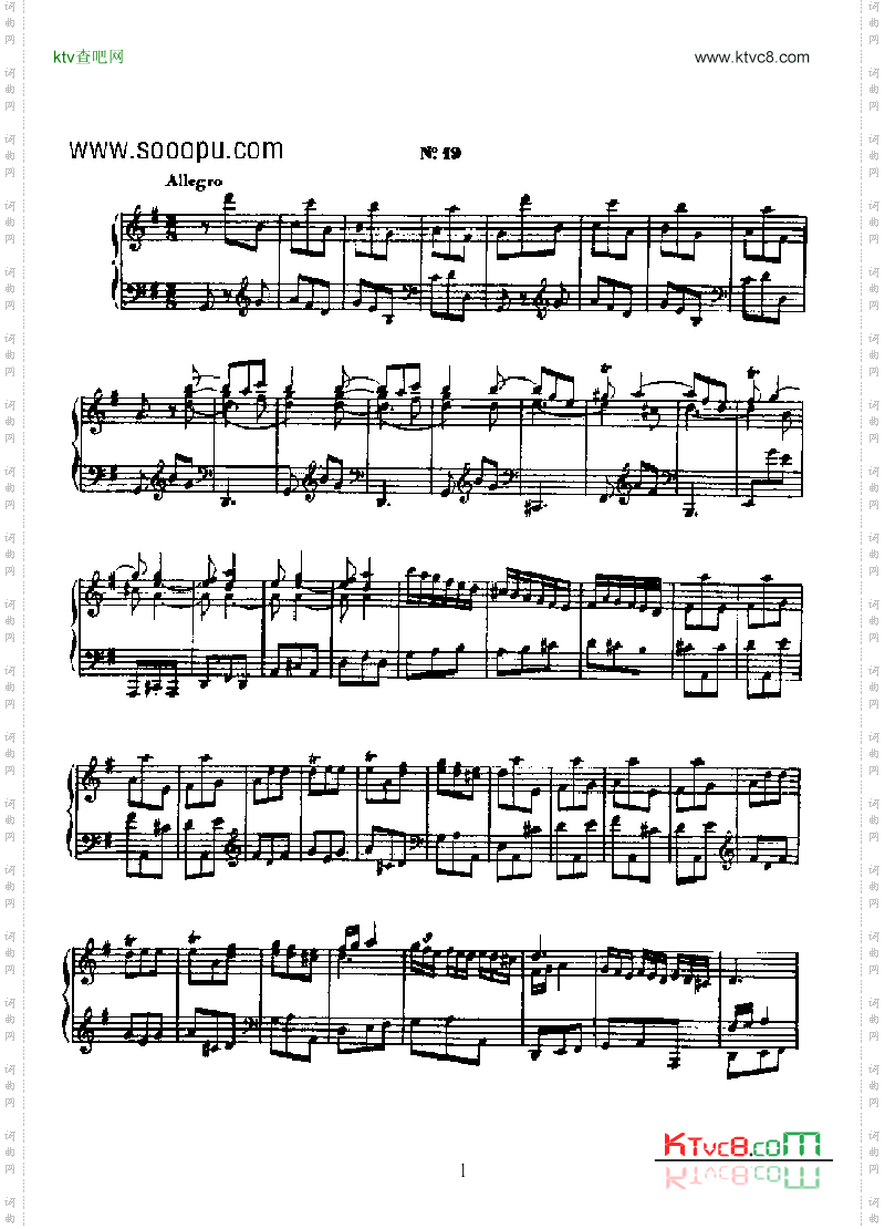 二十首经典奏鸣曲第十九首键盘类钢琴