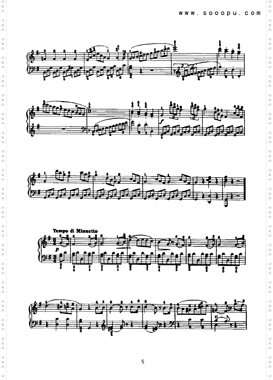 G大调奏鸣曲键盘类钢琴