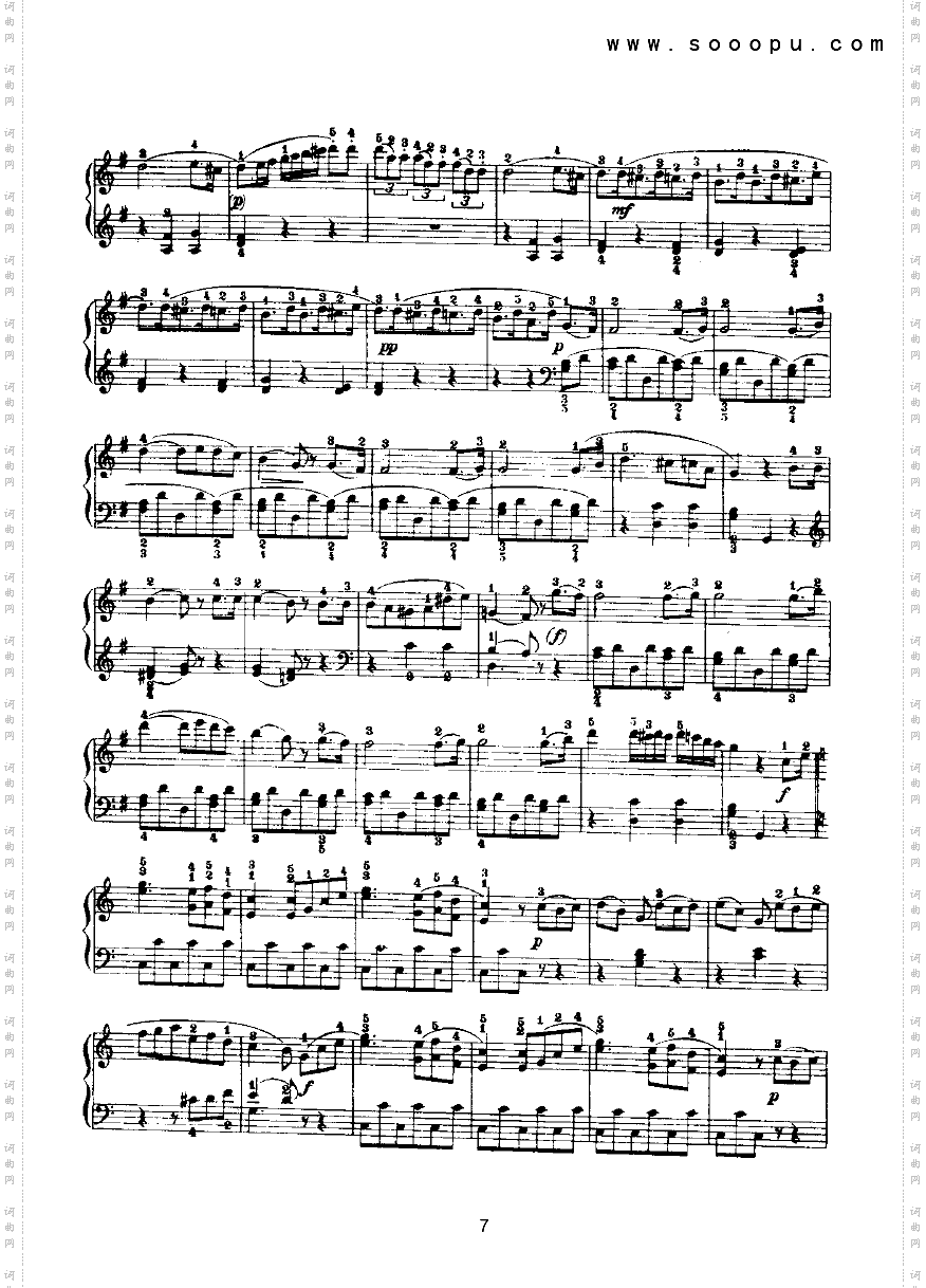 G大调奏鸣曲键盘类钢琴