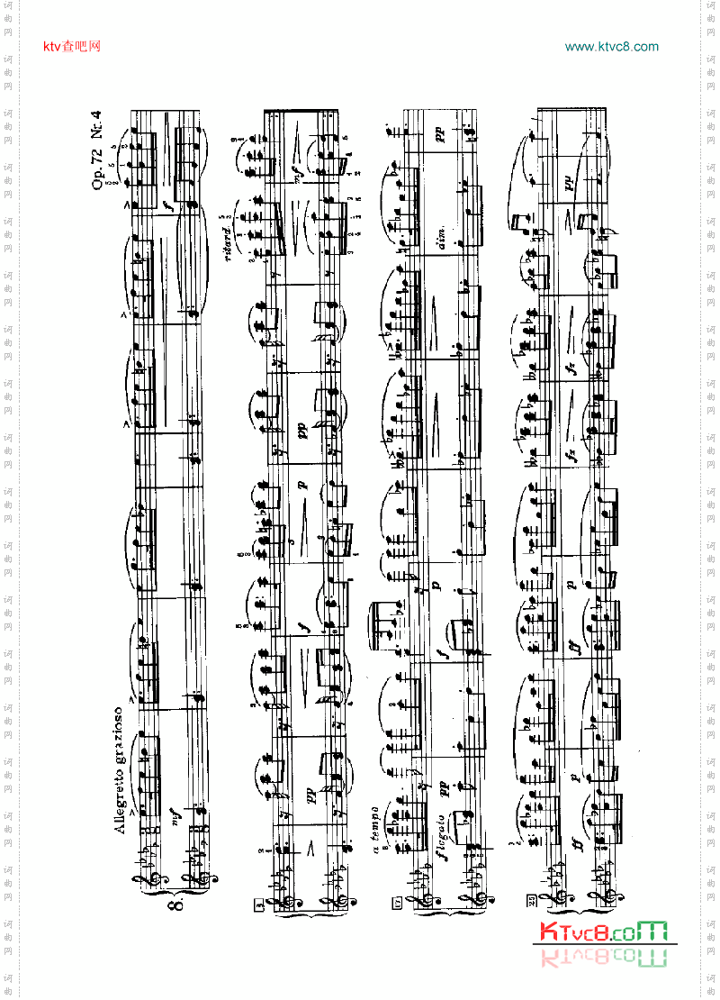 斯拉夫舞曲四手联弹键盘类钢琴