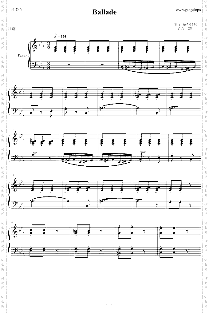 Ballade-布格缪勒-钢琴谱钢琴曲-布格缪勒