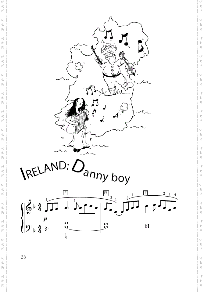 Dannyboy简易钢琴谱
